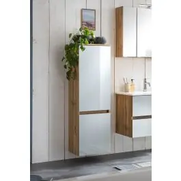 Beliebt Säulenschrank Helina 40cm 2 Türen - Eiche/Weiß