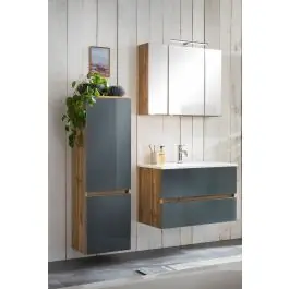 Beliebt Helina 2 3-teiliger Badezimmerschrank - Eiche/Grau