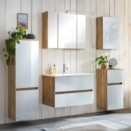 Badkombination Helina 4 5-teilig - Eiche/Weiß Preisreduziert