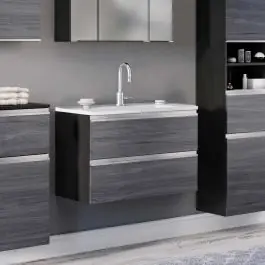 Angebot Waschbeckenschrank Lotuk 80cm 2 Schubladen - Eiche grau