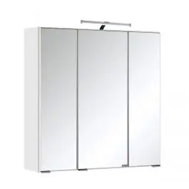 Spiegelschrank Bobbi 60cm Modell 2 3 Türen und led Beleuchtung - weiß Abverkauf