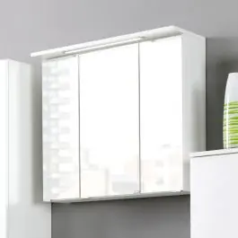 Markenprodukt Spiegelschrank Bobbi 60cm Modell 1 3 Türen und LED-Beleuchtung - weiß