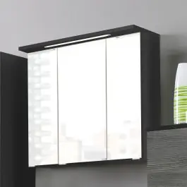 Spiegelschrank Bobbi 60cm Modell 1 3 Türen und LED-Beleuchtung - graphit Direkt Vom Hersteller