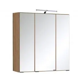 Sale Spiegelschrank Bobbi 60cm Modell 2 3 Türen und led Beleuchtung - Eiche