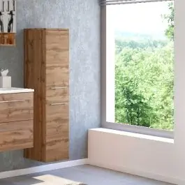 Säulenschrank Sefa 30cm 2 Türen - Eiche wotan Schneller Versand