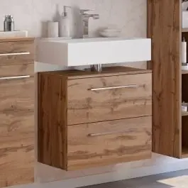 Ausverkauf Waschbeckenschrank Sefa 60cm 1 Tür und 1 Schublade - Eiche wotan