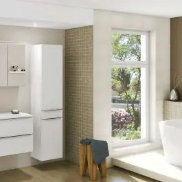 Säulenschrank Hansen 40cm 2 Türen und 1 Schublade - weiß Bestpreis