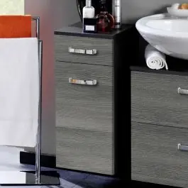 Badezimmerschrank Bobbi 30cm 1 Schublade und 1 Tür - graphit/graue Eiche Markenprodukt