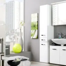 Säulenschrank Bobbi hoch 30cm 2 Türen und 1 Schublade - weiß Jetzt Kaufen