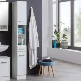 Versand Am Gleichen Tag Säulenschrank Ricca 25cm 2 Türen und 1 Schublade - weiß