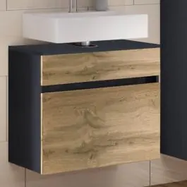 Waschbeckenschrank Luna 60cm 1 Schublade - graphit/quecksilber Aktuell