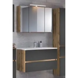 Abverkauf Badkombination Luna 2-teilig 60cm - Eiche/grau