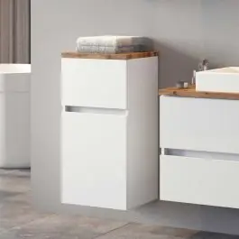 Badezimmerschrank Pisca 40cm 1 Tür und 1 Schublade - weiß Kracherpreis