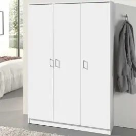 Billig Lagerschrank Ray 120cm mit 3 Türen und 4 Einlegeböden - weiß