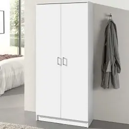 Begrenztes Angebot Lagerschrank Ray 80cm mit 2 Türen und 4 Einlegeböden - weiß
