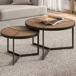 Beliebt 2er-Set Beistelltische Arya - mango/metal