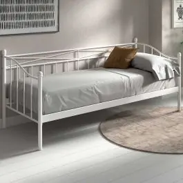 Bestseller Stuhlbett Pablo 90x200 mit Lattenrost - weiß/metallisch