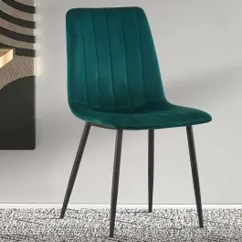 Stuhl Willie - Samt grün/schwarze Beine Nur Heute