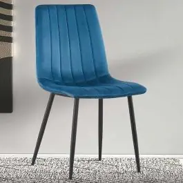 Direktkauf Stuhl Willie velours - blau/schwarz