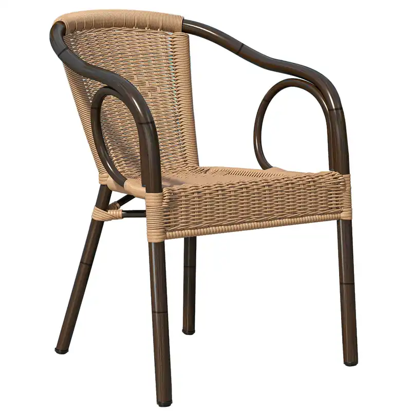 Markenware ARGOS | Bistro Rattanstuhl | Hellbraun | Rattan | Stapelbar