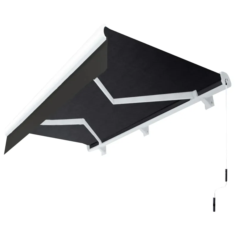 SANTA.FE | Vollkassettenmarkise | Kurbelstange | B:T 7,0 x 3,0 m | Schwarz | Neigungswinkel 5° bis 90° Letzte Chance