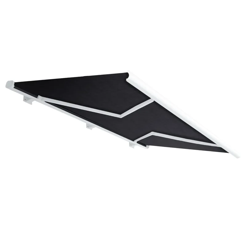 Abverkauf SANTIAGO | Vollkassettenmarkise | Elektrisch | B:T 5,0 x 3,0 m | Schwarz | Neigungswinkel 5° bis 90°