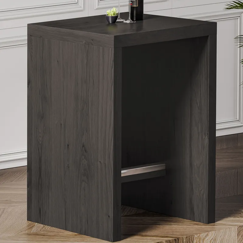 Sonderaktion BRASIL | Bistro Brückenstehtisch | Wenge / Schwarz | B:T:H 70 x 70 x 110 cm | Holz