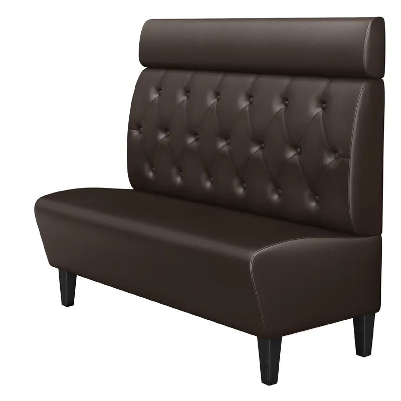 Sichere Zahlung MIAMI | Gastrobank | B:H 200 x 128 cm | Braun | Chesterfield Raute | Leder