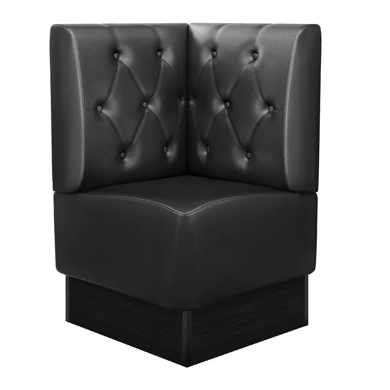 Aktuell DENVER | Gastro Eckbank | B:H 64 x 103 cm | Schwarz | Chesterfield Raute | Leder