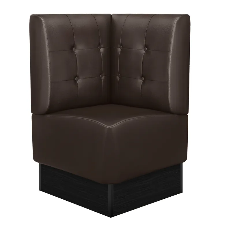 Top-Seller DENVER | Gastro Eckbank | B:H 64 x 103 cm | Braun | Chesterfield Button | Leder