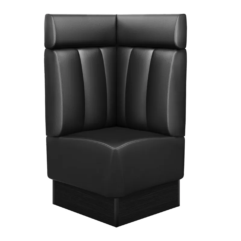 Schneller Versand DENVER | Gastro Eckbank | B:H 64 x 128 cm | Schwarz | Gestreift | Leder