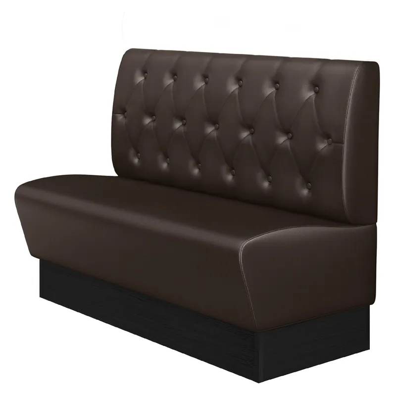 Sichere Zahlung DENVER | Gastrobank | B:H 120 x 103 cm | Braun | Chesterfield Raute | Leder