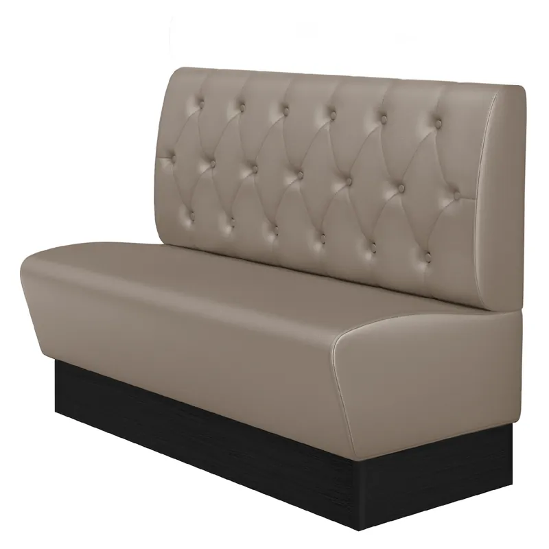 Expressversand DENVER | Gastrobank | B:H 140 x 103 cm | Taupe | Chesterfield Raute | Leder