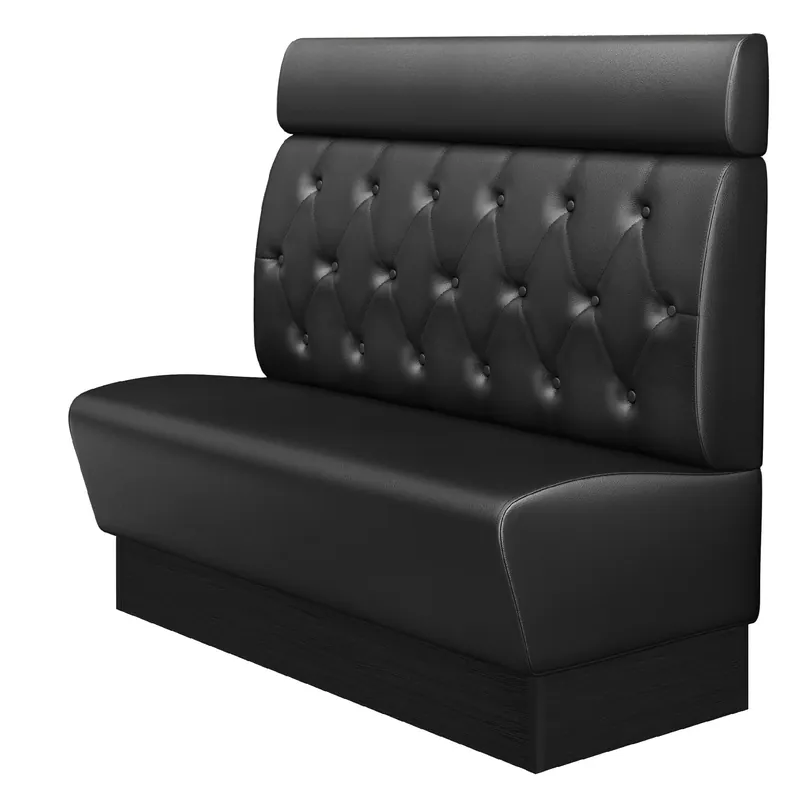 Heißes Angebot DENVER | Gastrobank | B:H 140 x 128 cm | Schwarz | Chesterfield Raute | Leder