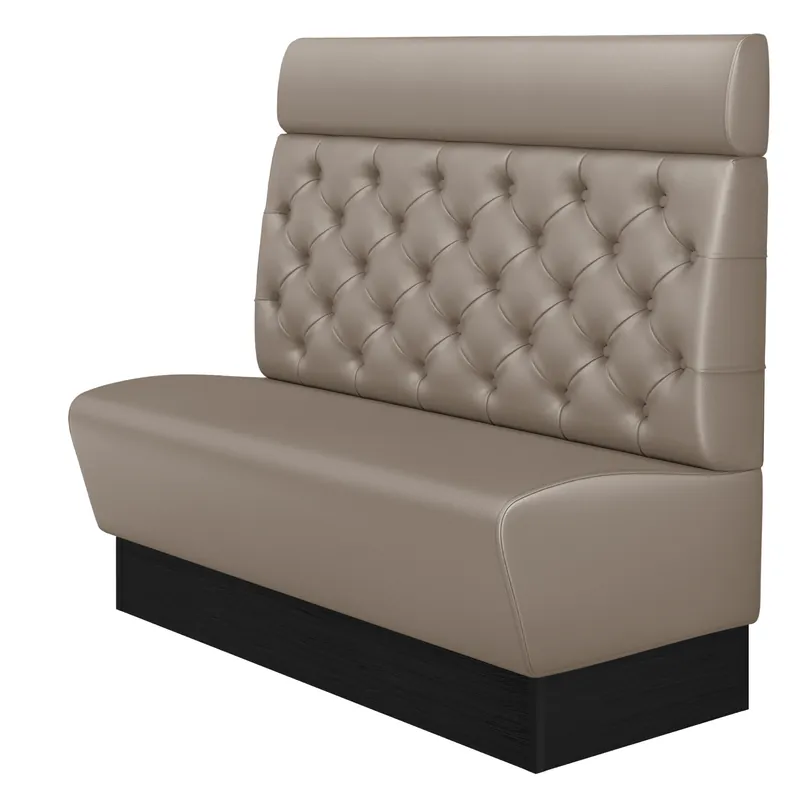Geprüft DENVER | Gastrobank | B:H 140 x 128 cm | Taupe | Chesterfield | Leder