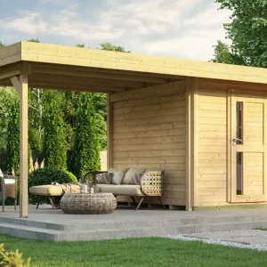 Billig weka Design-Gartenhaus 172 B 5,8x3,8m, Naturbelassen
