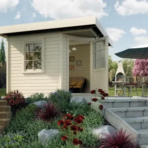 Abverkauf weka Design-Gartenhaus 213 – 3,4x3,4m, Naturbelassen