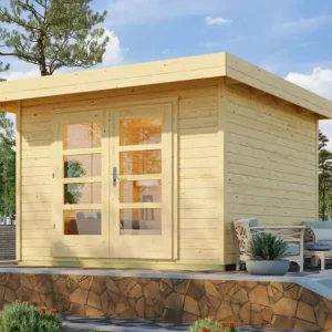 Begrenztes Angebot weka Design-Gartenhaus 126 Plus 3,6x3,2m, Naturbelassen