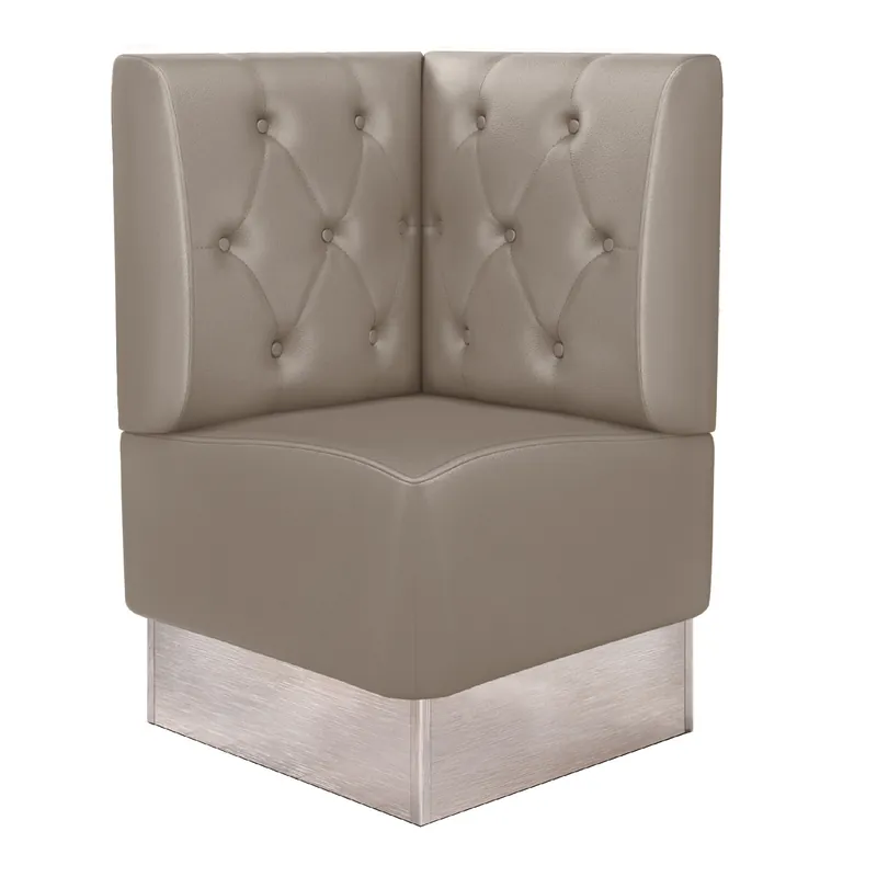 Versand Am Gleichen Tag DALLAS | Gastro Eckbank | B:H 64 x 103 cm | Taupe | Chesterfield Raute | Leder