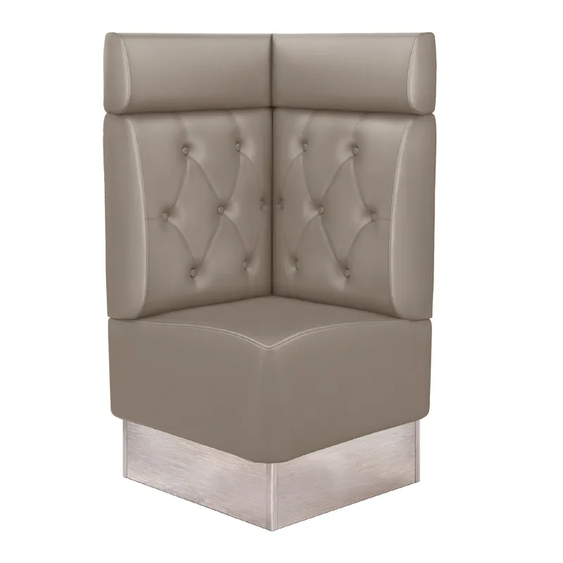 Top-Preis DALLAS | Gastro Eckbank | B:H 64 x 128 cm | Taupe | Chesterfield Raute | Leder