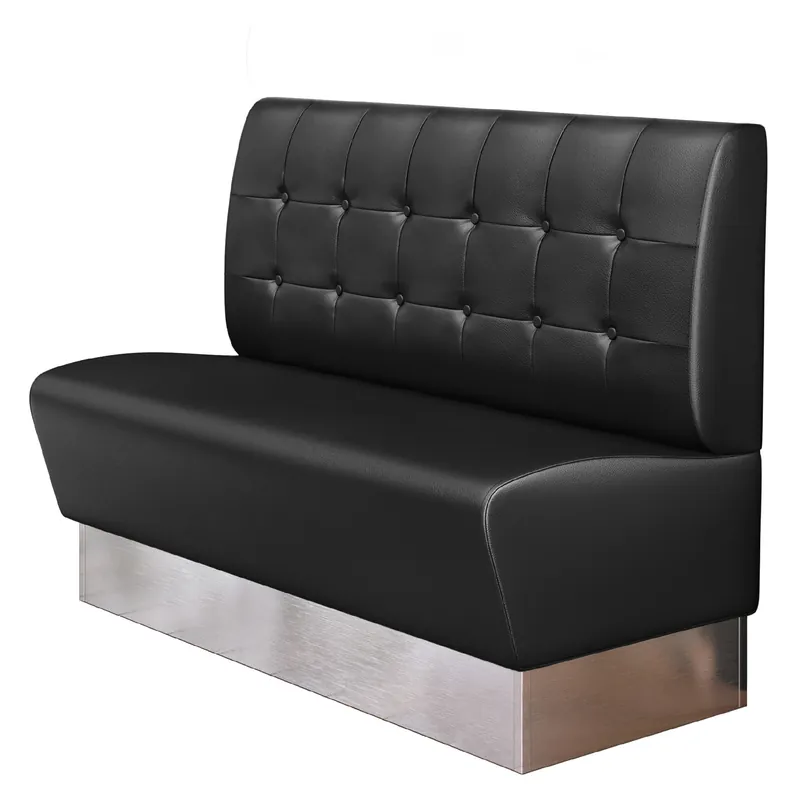 Sichere Zahlung DALLAS | Gastrobank | B:H 120 x 103 cm | Schwarz | Chesterfield Button | Leder