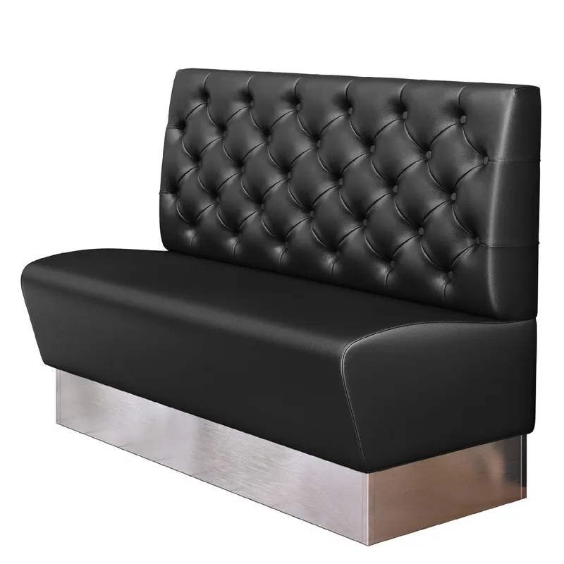 Angebot DALLAS | Gastrobank | B:H 120 x 103 cm | Schwarz | Chesterfield | Leder