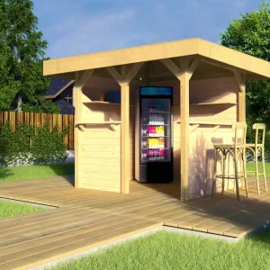 Zertifiziert weka Gartenlaube 657 Gr.1, Set inkl. 2 RW, Tresenwand und Treseneingang