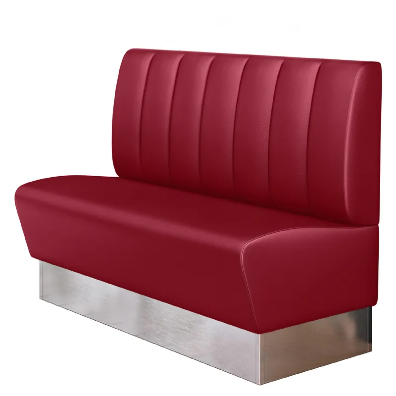 Abverkauf DALLAS | Gastrobank | B:H 180 x 103 cm | Rot | Gestreift | Leder