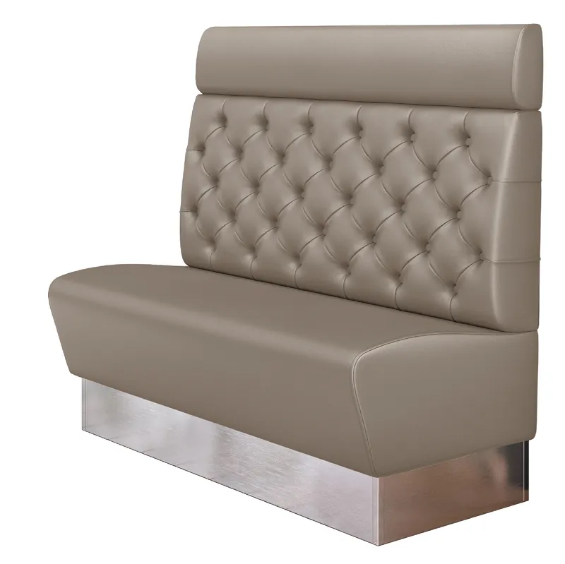 Angebot DALLAS | Gastrobank | B:H 180 x 128 cm | Taupe | Chesterfield | Leder