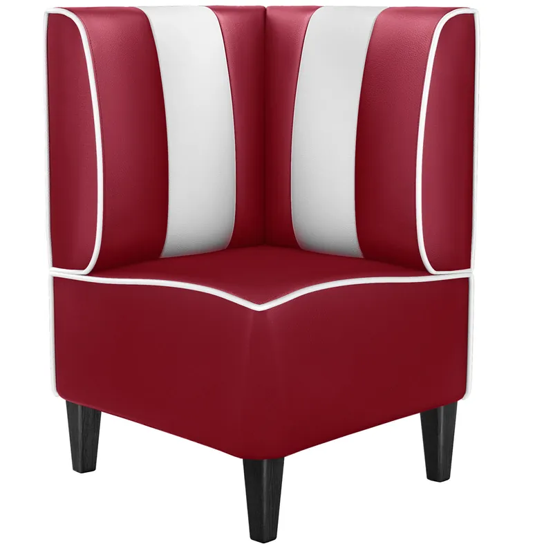 Top-Angebot AMERICAN 1 | Diner Eckbank | B:H 64 x 103 cm | Gestreift | Rot | Leder
