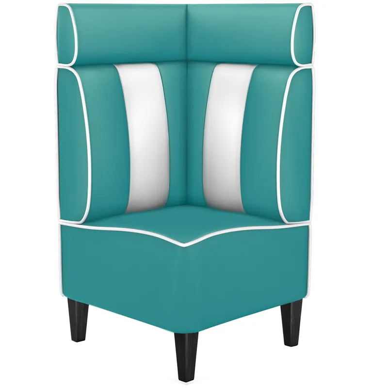AMERICAN 1 | Diner Eckbank | B:H 64 x 128 cm | Gestreift | Türkis | Leder Schneller Versand