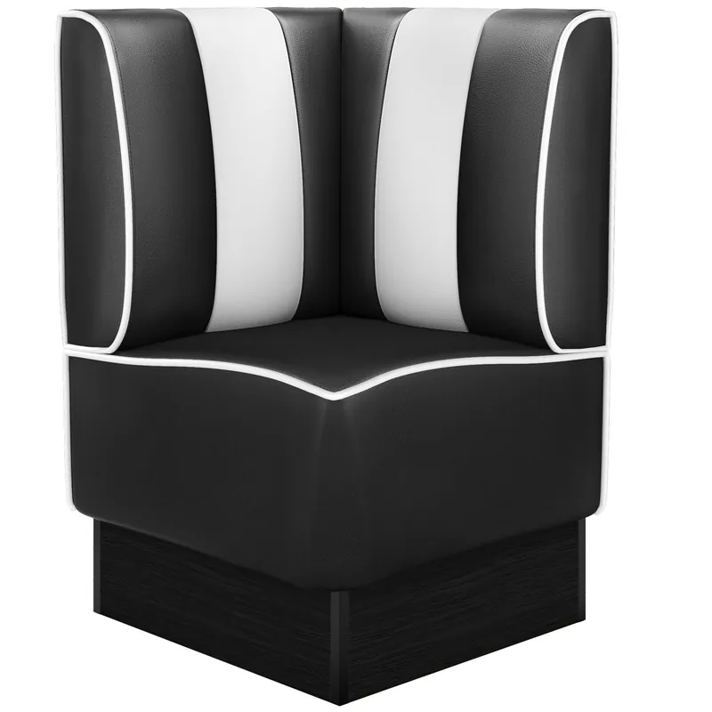 Angebot AMERICAN 2 | Diner Eckbank | B:H 64 x 103 cm | Gestreift | Schwarz | Leder