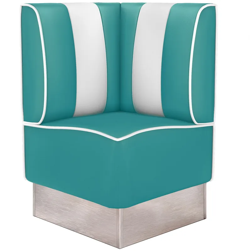 Top-Preis AMERICAN 3 | Diner Eckbank | B:H 64 x 103 cm | Gestreift | Türkis | Leder