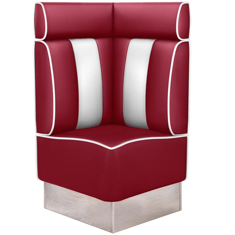 AMERICAN 3 | Diner Eckbank | B:H 64 x 128 cm | Gestreift | Rot | Leder Kostenloser Versand